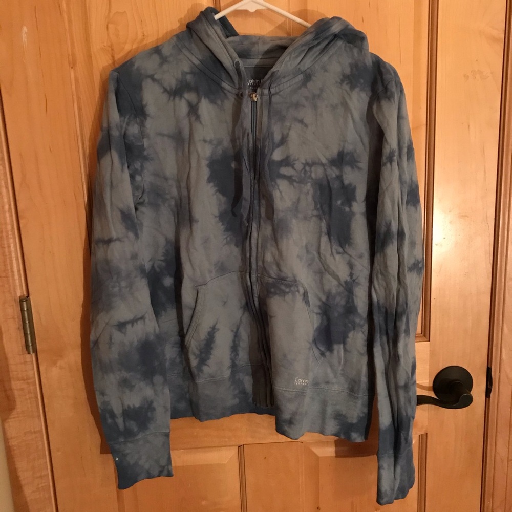 Tie-dye Calvin Klein full zip sweater